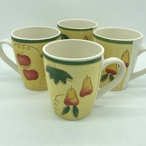 Royal Norfolk Fruit Mugs Cups Set‎ Of 4 Coffee Farmhouse Stoneware Cottagecore